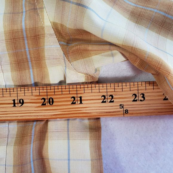 MAXINI SPORT Shirt Plaid Mens Medium Lightweight Brown Western Button Down - Picture 7 of 12